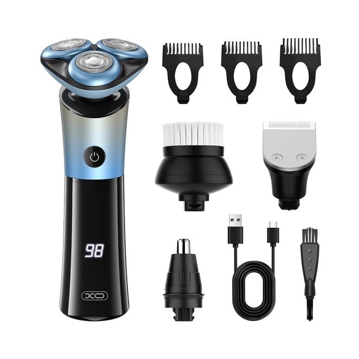 XO CF32 Afeitadora Electrica Recargable - IPX6 - 10 Accesorios - Autonomia hasta 1h - Color Negro