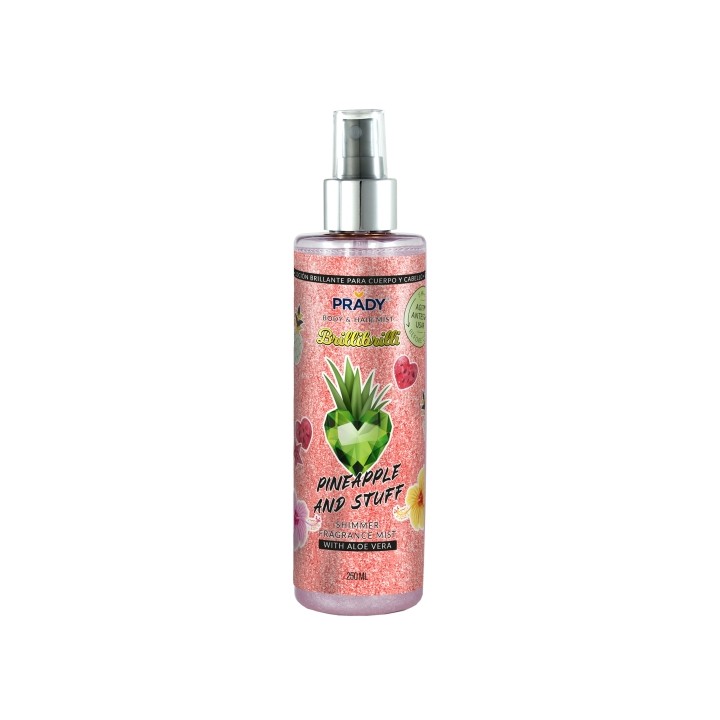 Prady Brilli Brilli Body & Hair Mist Pineapple and Stuff - Frasco de 250 ml - Spray Pulverizador