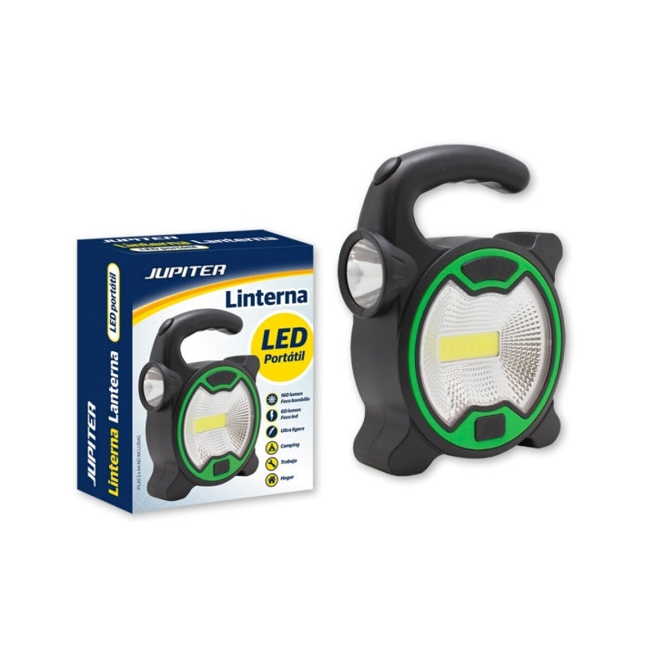 Jupiter Linterna COB+1 LED - Foco Bombilla 160lm