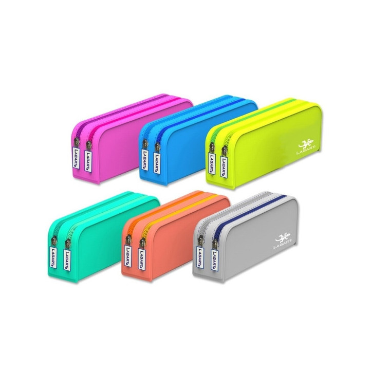 Lagart Portatodo de Silicona con 2 Compartimentos - Colores Surtidos