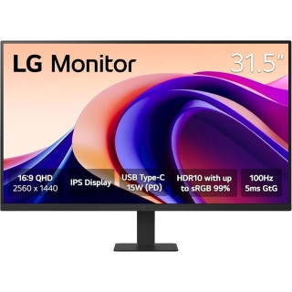 LG Monitor LED 31.5" IPS QHD HDR10 100Hz - Respuesta 5ms - Angulo de Vision 178º - 16:9 - HDMI