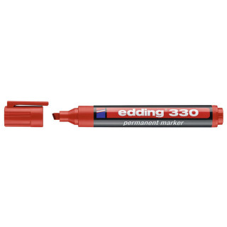Edding 330 Rotulador Permanente - Punta Biselada - Trazo entre 1 y 5 mm. - Tinta casi Inodora - Capuchon con Clip - Secado Rapi