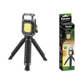 Cegasa Profesional Linterna Mini con Tripode COB hasta 670lm - Luz Blanca