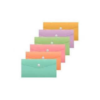 Bismark Sobre Portadocumentos - Medidas 240x125mm - Cierre de Broche - Fabricado en Polipropileno - Colores Pastel Surtidos
