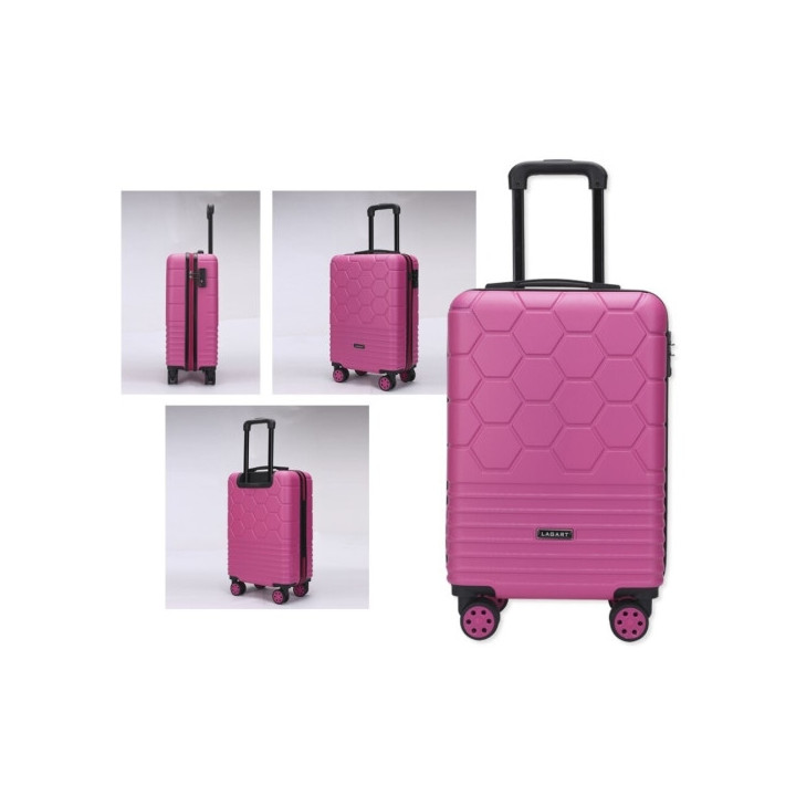 Lagart Maleta Trolley de Cabina Rigida 20” 55x34x23.5cm - Cierre TSA - Ruedas Dobles 360º - Color Fucsia