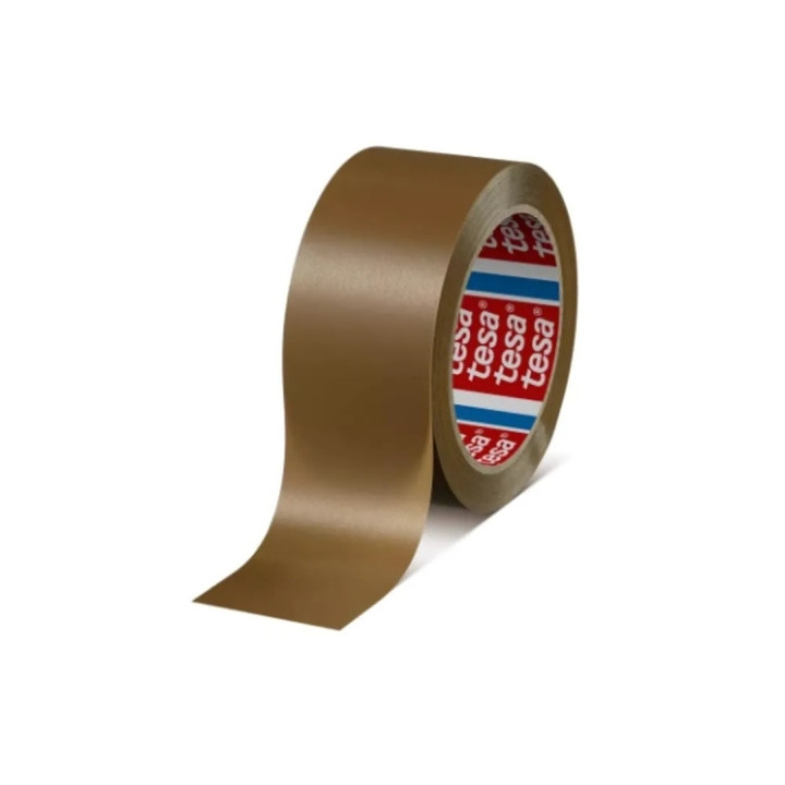Tesa 4100 Precinto de Embalar Resistente 50mm x 66 Metros - PVC Rugoso - Adhesivo Potente - Color Marron