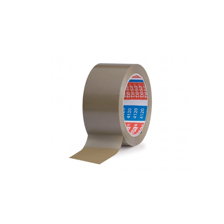 Tesa 4120 Precinto de Embalar Standard 50mm x 66 Metros - Fabricado en PVC - Adhesivo de Caucho Natural - Color Marron