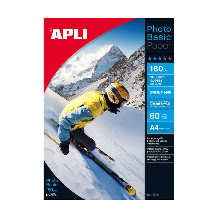 Apli Papel Fotografico Photobasic A4 180g 60 Hojas