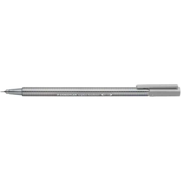 Staedtler Triplus Fineliner 334 Rotulador de Punta Fina - Trazo de 0.3mm - Tinta Base de Agua - Color Gris Plata
