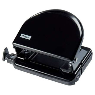 Petrus 52 Taladro Perforador Clasico Metalico - Hasta 20 Hojas - Marcas de Formato - Facil Vaciado - Punzones 5.5mm - Color Neg