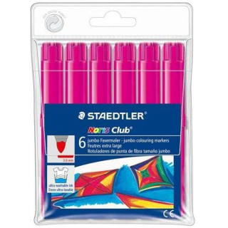 Staedtler Noris Watercolour 340 Pack de 6 Rotuladores de Gran Tamaño - Trazo 3mm Aprox - Lavable Facilmente - Tinta Base de Ag