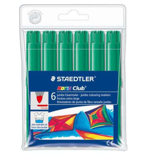 Staedtler Noris Watercolour 340 Pack de 6 Rotuladores de Gran Tamaño - Trazo 3mm Aprox - Lavable Facilmente - Tinta Base de Ag