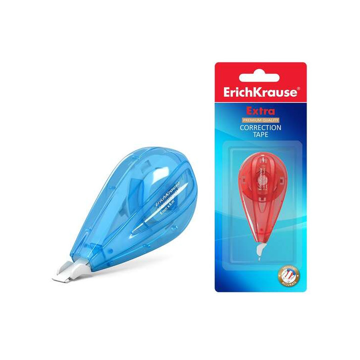 Erichkrause Extra Cinta Correctora 5mmx6m - Ideal para Correccion Rapida y Segura - Secado Inmediato - Colores Surtidos Aleator