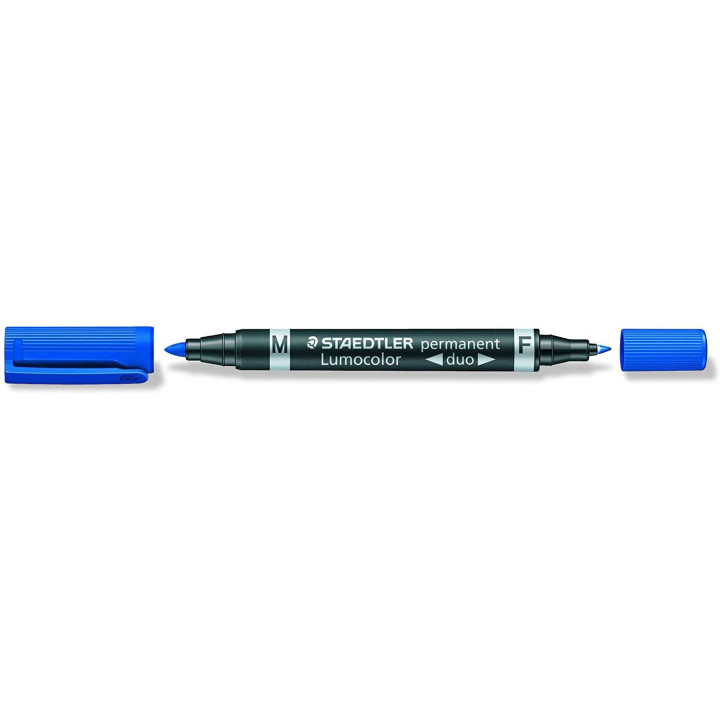 Staedtler Lumocolor 348 Rotulador Permanente de Doble Punta - Secado Rapido - Color Azul