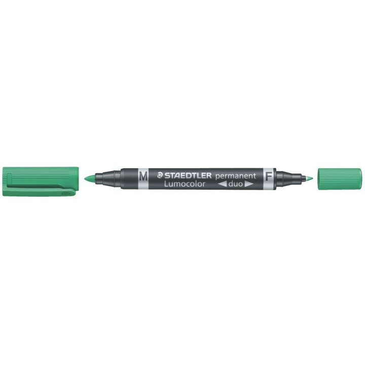 Staedtler Lumocolor 348 Rotulador Permanente de Doble Punta - Secado Rapido - Color Verde