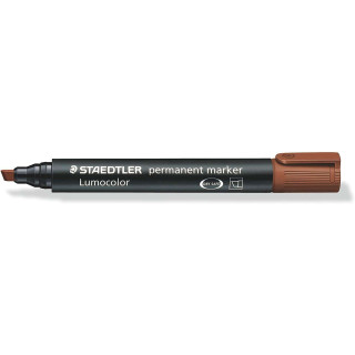 Staedtler Lumocolor 350 Rotulador Permanente - Punta Biselada 2-5mm aprox. - Tinta Base de Alcohol - Secado Rapido - Color Marr