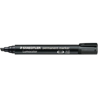Staedtler Lumocolor 350 Rotulador Permanente - Punta Biselada 2-5mm aprox. - Tinta Base de Alcohol - Secado Rapido - Color Negr