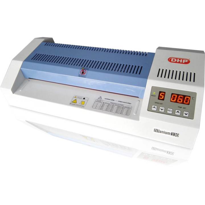 DHP Titanium 330 Plastificadora A3 4 Rodillos - Calentamiento en 3-4 Minutos - Para Fundas hasta 125 micras - Pantalla LCD - Co