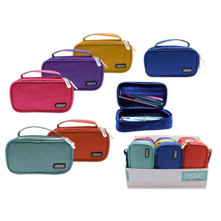 Ingraf Mediterraneo Portatodo Organizador - Multiples Compartimentos - Diseño Elegante - Material Resistente - Cierre Seguro -