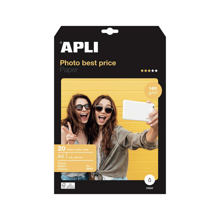Apli Papel Fotografico Photobasic A4 140g 20 Hojas