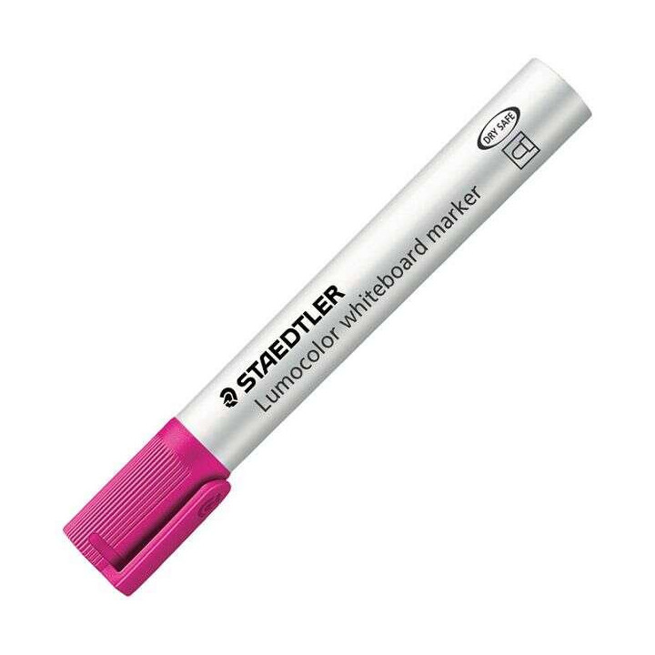 Staedtler Lumocolor 351 Rotulador para Pizarra - Punta Redonda - Trazo 2mm - Capuchon con Clip - Color Rosa
