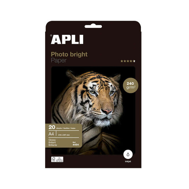 Apli Papel Fotografico Photobright A4 240g 20 Hojas