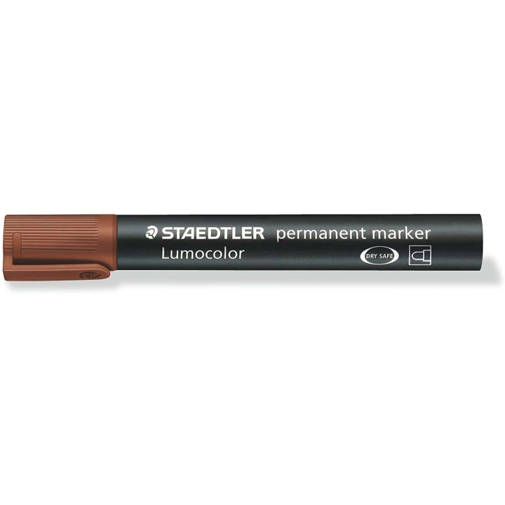 Staedtler Lumocolor 352 Rotulador Permanente - Punta Redonda - Trazo 2mm Aprox - Capuchon con Clip - Secado Rapido - Color Marr
