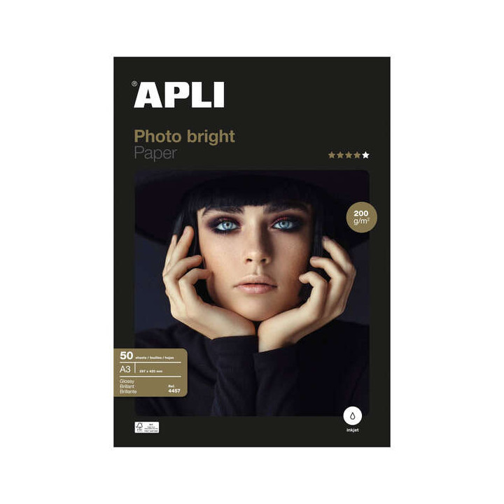 Apli Papel Fotografico Photobright A3 200g 50 Hojas