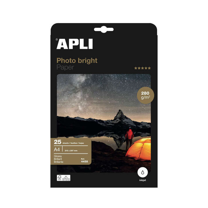 Apli Papel Fotografico Photobright A4 280g 25 Hojas
