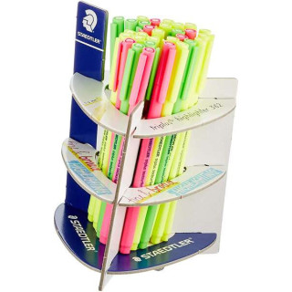 Staedtler Triplus Textsurfer 362 Expositor de 30 Rotuladores Fluorescentes - Trazo 1 - 4mm Aprox - Tinta Base de Agua - Colores