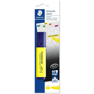 Staedtler Textsurfer Classic 364 Marcador Fluorescente - Punta Biselada 1 - 5mm Aprox - Secado Rapido - Color Amarillo Fluoresc