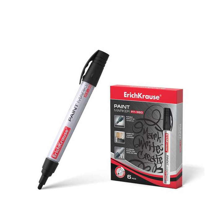 Erichkrause Marcador de Pintura Pt-350 - Sistema de Suministro de Tinta de Valvula - Cuerpo de Aluminio Resistente - Punta en F