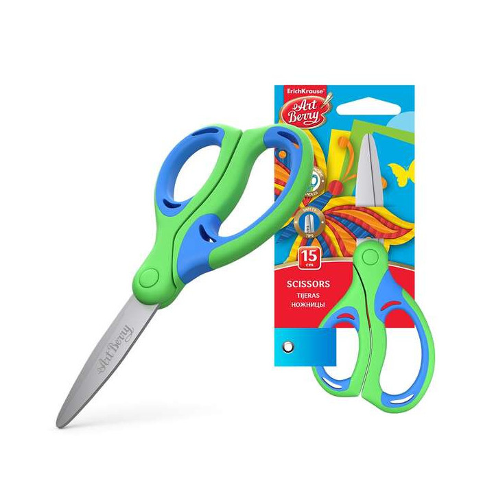 Erichkrause Artberry Combi Tijeras - Cuchillas de Acero Inoxidable - Extremos Redondeados - Resistente a La Corrosion - Mangos