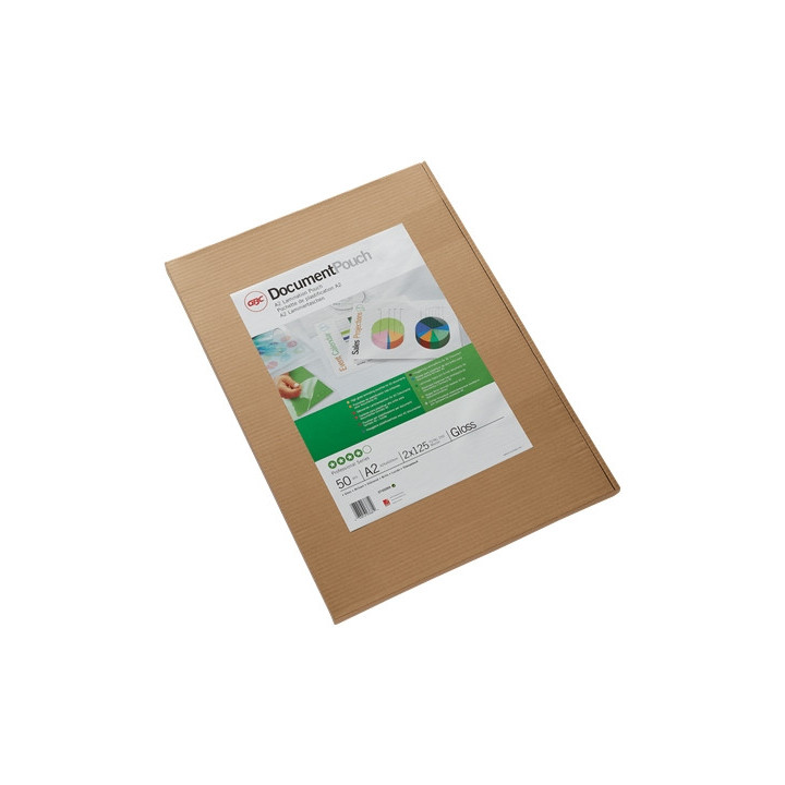 GBC Carteras Plastificacion Autoadhesivas A2 2x125 Micras Brillo (50) Transparente