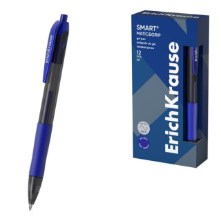 Erichkrause Smart-Gel Boligrafo Retractil - Punta de 0.5mm - Trazo de 0.4mm - Cuerpo Translucido Redondo - Tinta de Gel de Seca