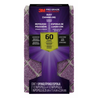 3M Pro Grade Precision Taco de Lija - Grano 60 Grueso - Canalizacion de Polvo - 6.35x11.4x2.54cm - Color Morado