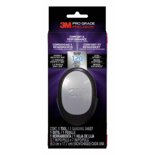3M Pro Grade Precision Comfort & Performance Herramienta Manual de Lijado - Formato Grande - 9.3x17.7cm - Color Negro/Gris