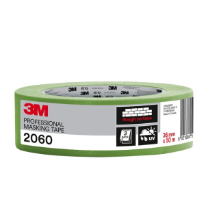 3M Cinta de Enmascarar Profesional para Superficies Rugosas - 36mm x 50m - Color Verde
