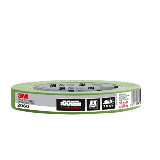 3M Cinta de Enmascarar Profesional para Superficies Rugosas - 18mm x 50m - Color Verde