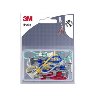 3M Pack de 10 Lazos con Pinza para Colgar - Clip Multiusos - Colores Surtidos