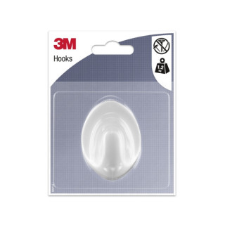 3M Gancho Adhesivo Ovalado - Grande - Soporta hasta 1.2kg - Color Blanco