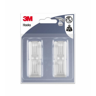 3M Pack de 4 Ganchos Adhesivos para Tazas - Soporta hasta 0.3kg - Color Transparente