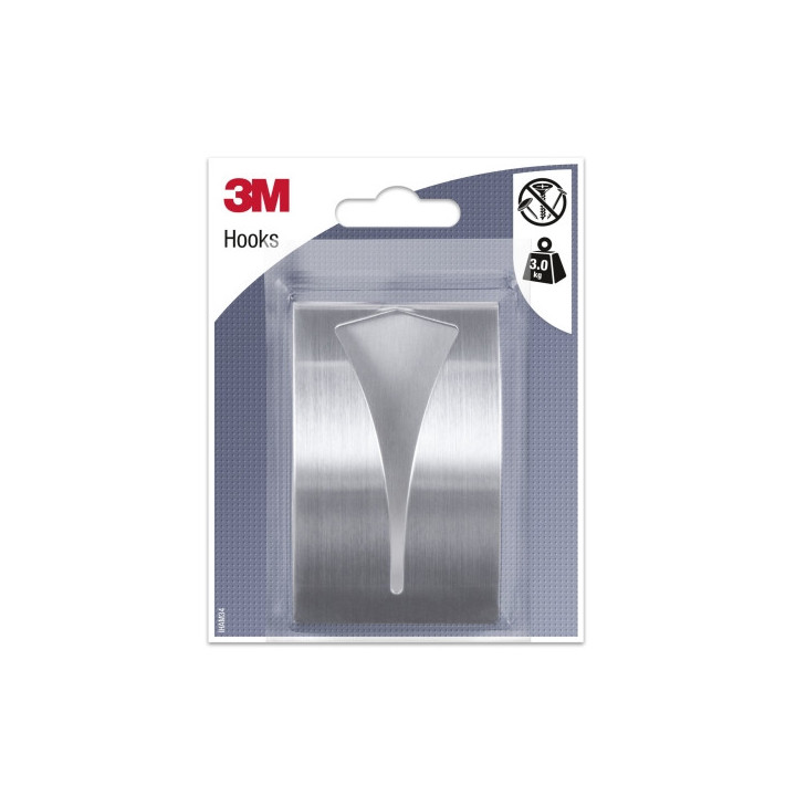 3M Gancho Adhesivo Metalico - Soporta hasta 3kg - Color Gris/Titanio