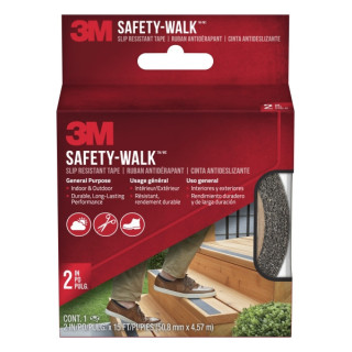 3M Safety-Walk Cinta Adhesiva Antideslizante - Uso en Interior y Exterior - 50.8mm x 4.57m - Color Gris Oscuro