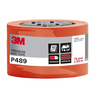 3M Cinta Adhesiva de PVC - 75mm x 33m - Alta Visibilidad - Color Naranja