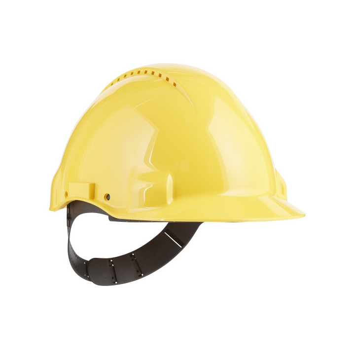 3M Casco Protector - con Ventilacion - Sensor Uvicator - Pin de Ajuste - Color Amarillo