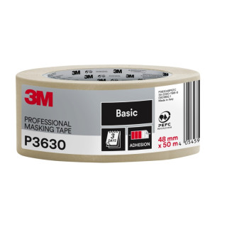 3M Cinta de Enmascarar Profesional - 70% PEFC - 48mm x 50m - Color Blanco