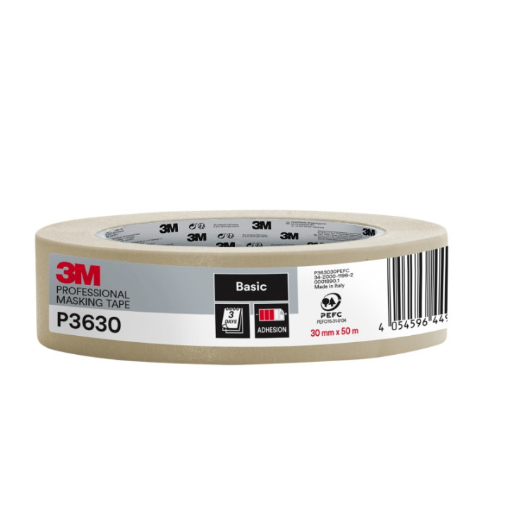 3M Cinta de Enmascarar Profesional - 30mm x 50m - 70% PEFC - Color Blanco