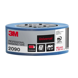 3M Cinta de Enmascarar Profesional - 48mm x 50m - 100% PEFC - Multisuperficie - Color Azul