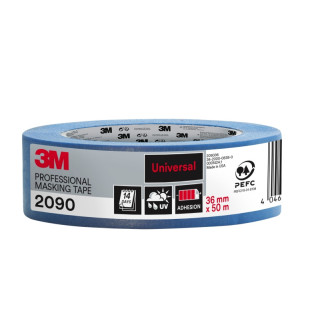 3M Cinta de Enmascarar Profesional - Multisuperficie - 36mm x 50m - 100% PEFC - Color Azul